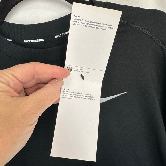 Nike Women’s Crew Neck Long Sleeve Quick Dry Active Jersey Shirt Black Medium - Picture 8 of 12